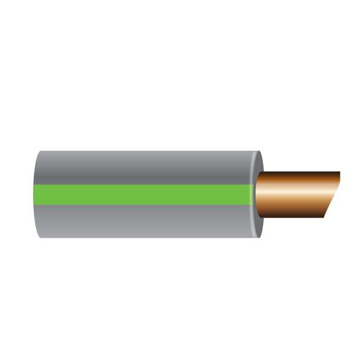 OEX 3mm Single Core Automotive Cable, Grey With Green Trace - 500M Roll ACX0620/500