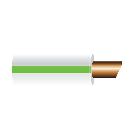 OEX 3mm Single Core Automotive Cable, White With Green Trace - 50M Roll AS116030W/G50