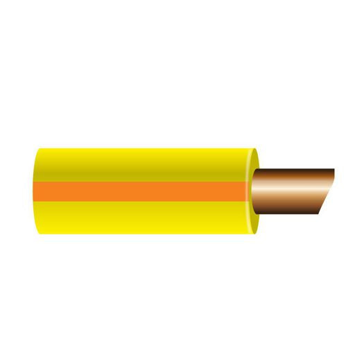 OEX 3mm Single Core Automotive Cable, Yellow With Orange Trace - 500M Roll ACX0624/500