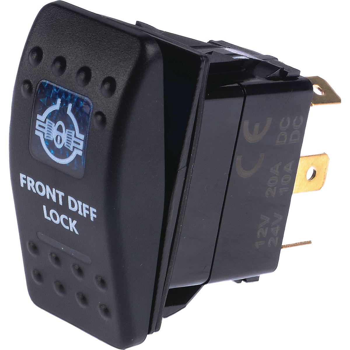 Drivetech 4x4 Rocker Switch Front Diff Lock 12/24V Blue DT-11022