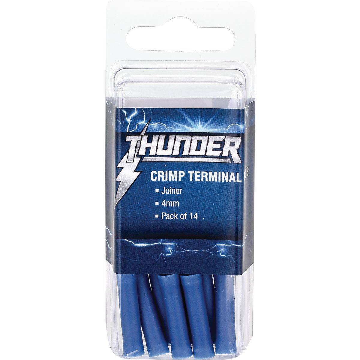 Thunder Crimp Terminal Joiner Blue Insulated 4mm 14pc