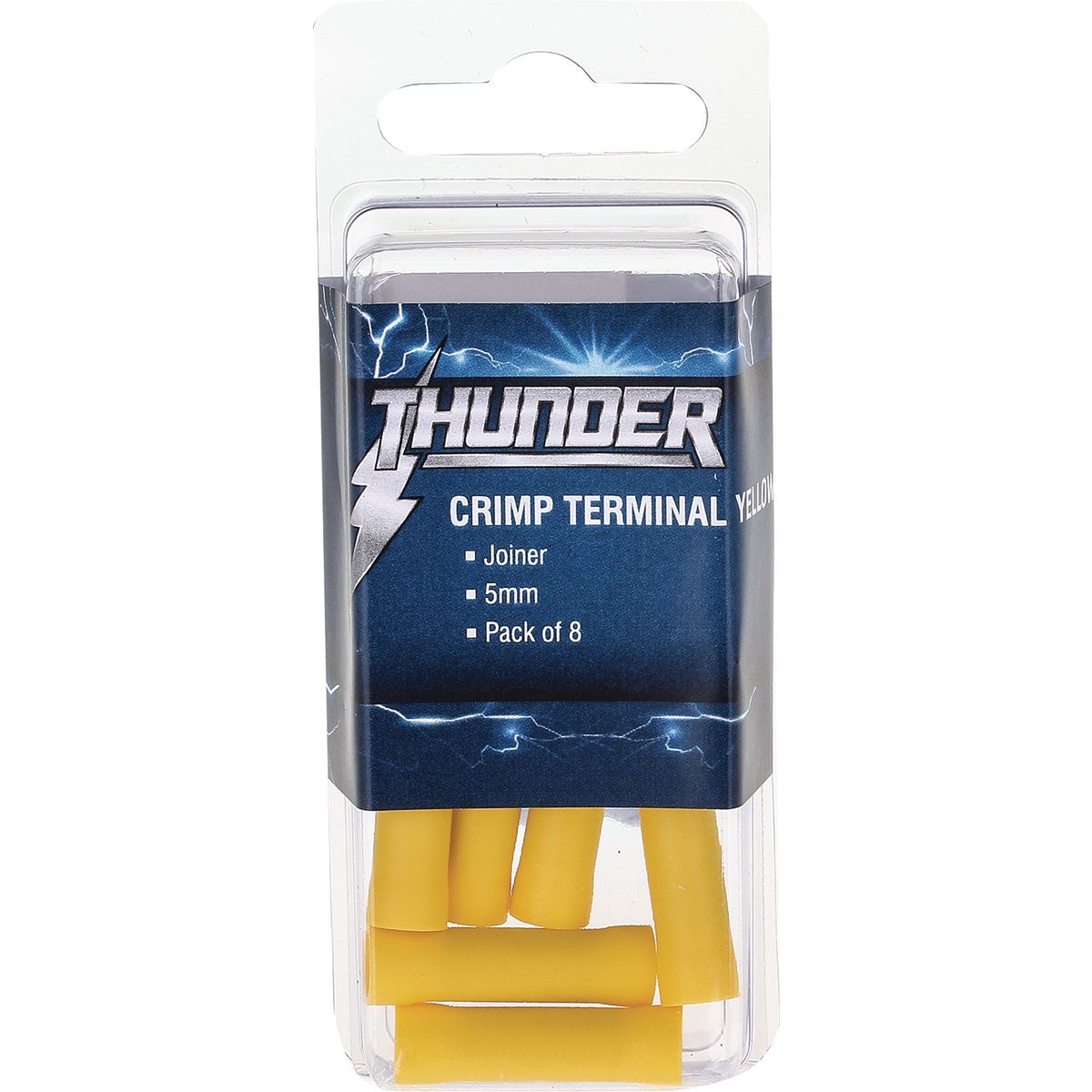 Thunder Crimp Terminal Joiner Yellow Insulated 6mm 14pc