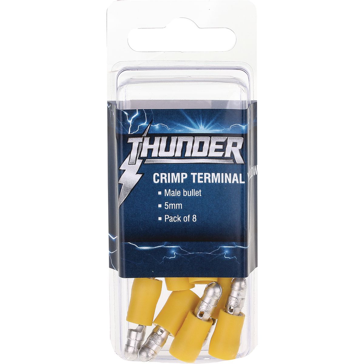 Thunder Bullet Crimp Terminal Insulated Male Yellow 5mm 8pc