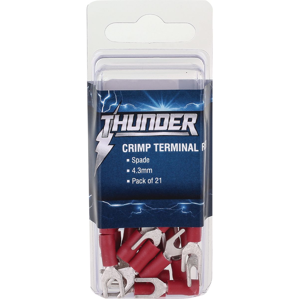 Thunder Fork Crimp Terminal Red 4.3mm 21pc