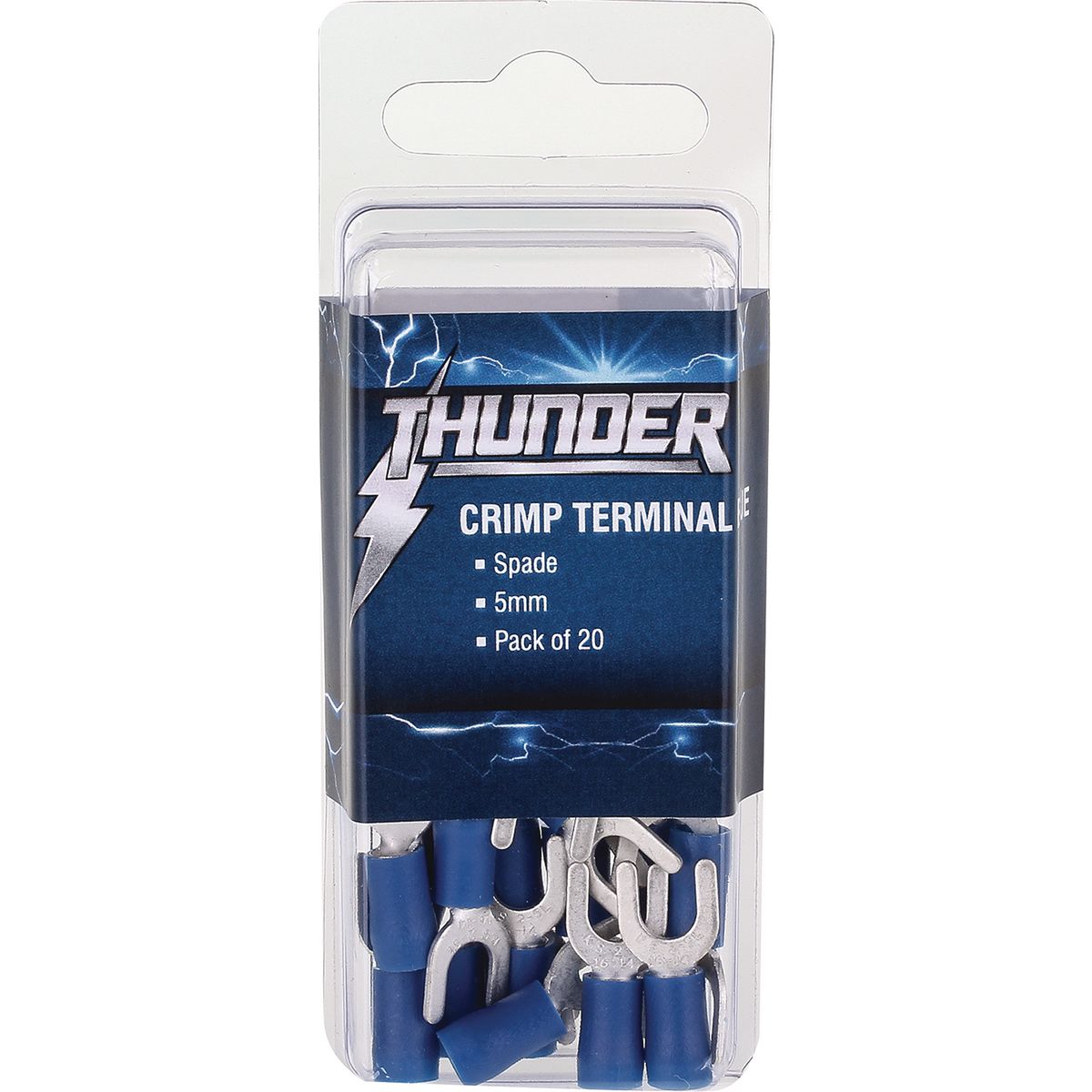 Thunder Fprd Crimp Terminal Blue 5mm 21pc