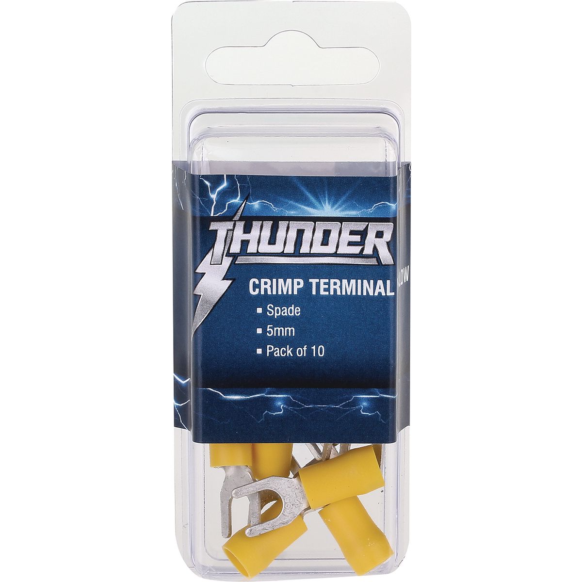 Thunder Fork Crimp Terminal Yellow 5mm 20pc