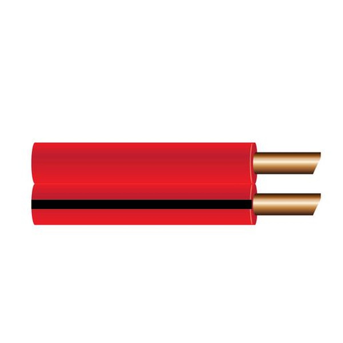 OEX Automotive Cable Twin Core 3mm Figure 8, Red W/Black Trace 100M Roll ACX0802L