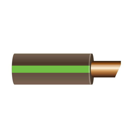 OEX Automotive Cable Single Core 3mm Brown W/Green Trace 100M Roll ACX0330