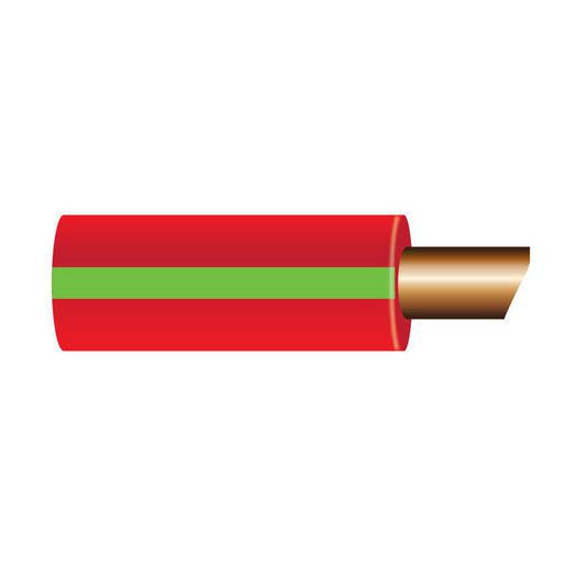 OEX 3mm Single Core Automotive Cable, Red With Green Trace - 100M Roll ACX0342
