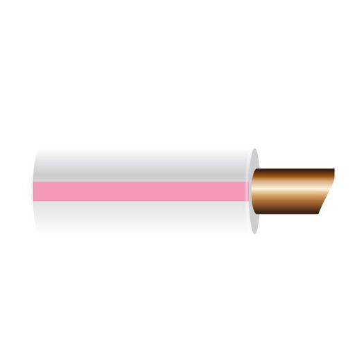 OEX 3mm Single Core Automotive Cable, White With Pink Trace - 100M Roll ACX0357