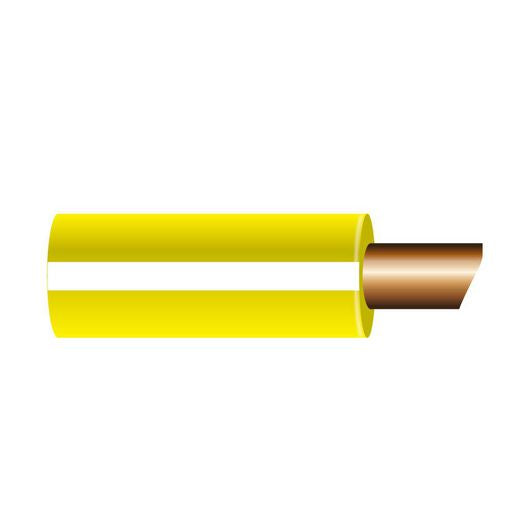 OEX Automotive Cable Single Core 3mm Yellow W/White Trace 100M Roll ACX0361
