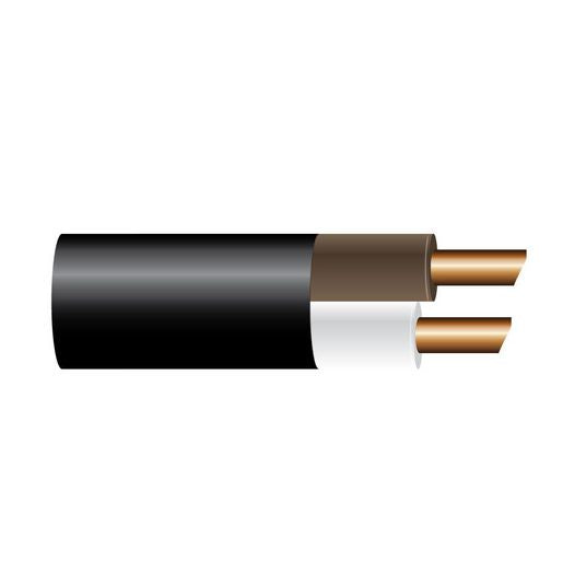 OEX 3mm Twin Core Automotive Cable, Brown/White, With Black Sheath - 30M Roll ACX0807