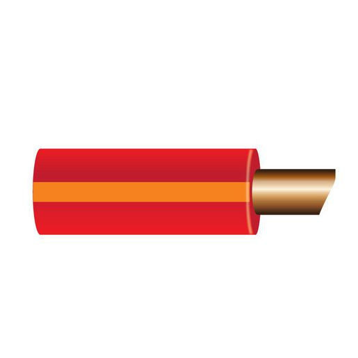 OEX 4mm Single Core Automotive Cable, Red With Orange Trace - 500M Roll AS126030R/0500