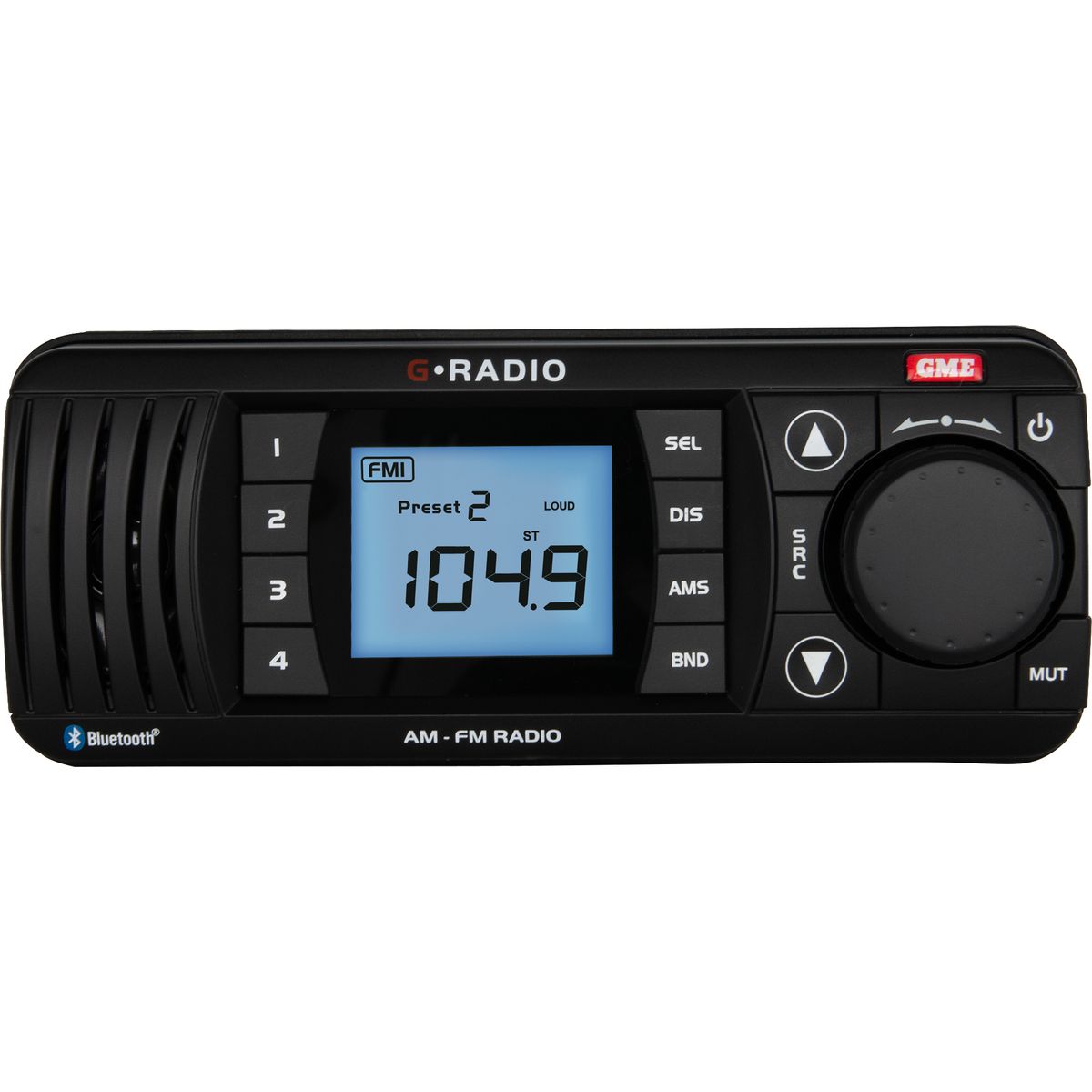 GME Marine Stereo Black Bluetooth AM/FM GR300BTB