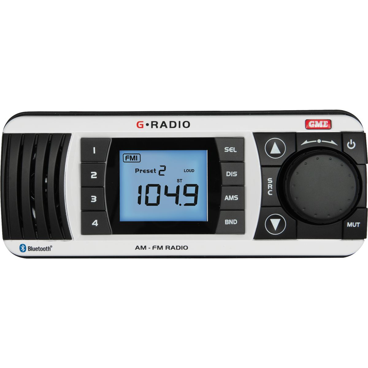 GME Marine Entertainment Gr300 With 3 Inch Speakers White GR300BTWEP2