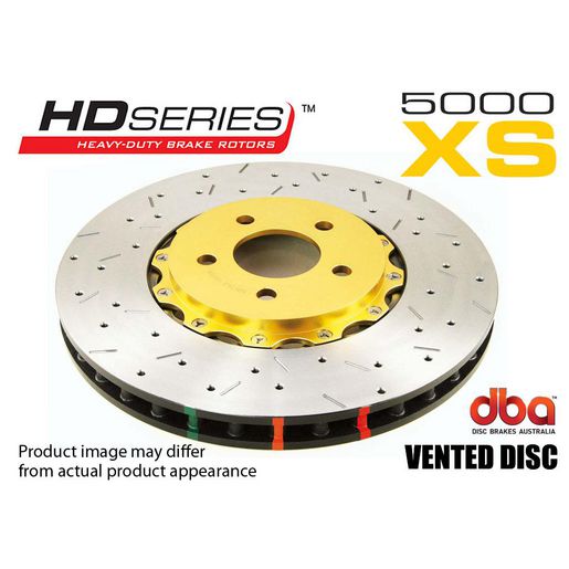 DBA HD 5000 Drilled Slotted 2Pc Brake Rotor Single DBA5069BLKXS