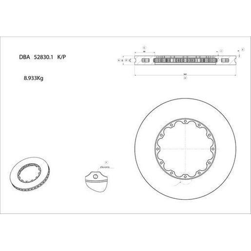DBA T3 5000 Replacement Wave Brake Rotor Single Front DBA52830.1W