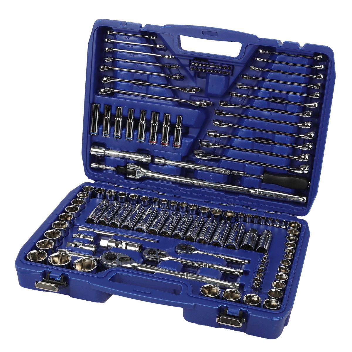Mechpro Automotive Tool Kit Metric/SAE 1/4In, 3/8In & 1/2In Drive 128pc