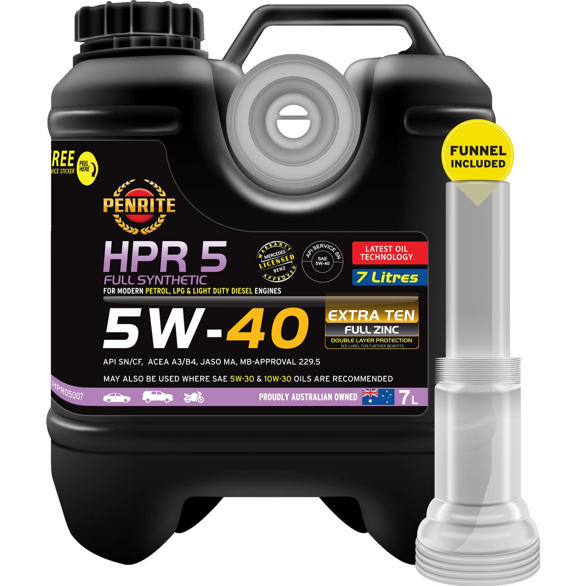 Penrite HPR 5 5W-40 Engine Oil Full-Syn 7L HPR05007