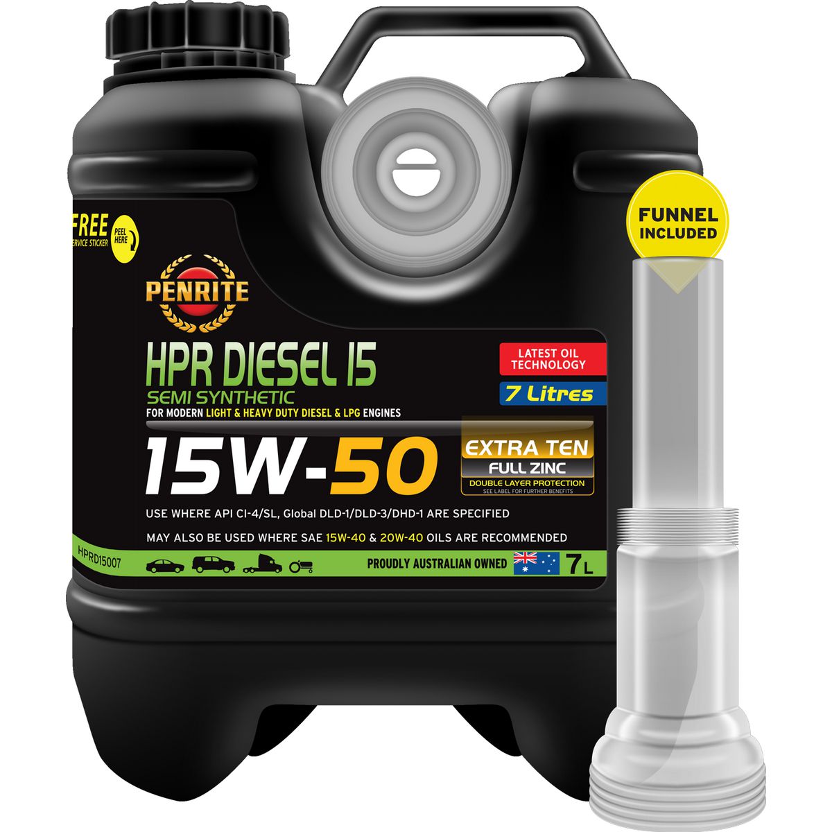 Penrite HPR Diesel 15 15W-50 Semi-Synthetic Engine Oil 7L HPRD15007