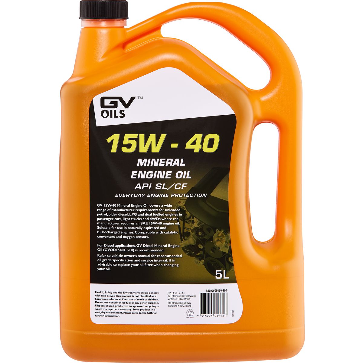GVoil Mineral 15W-40 Engine Oil 5L GVOP1540SL-5