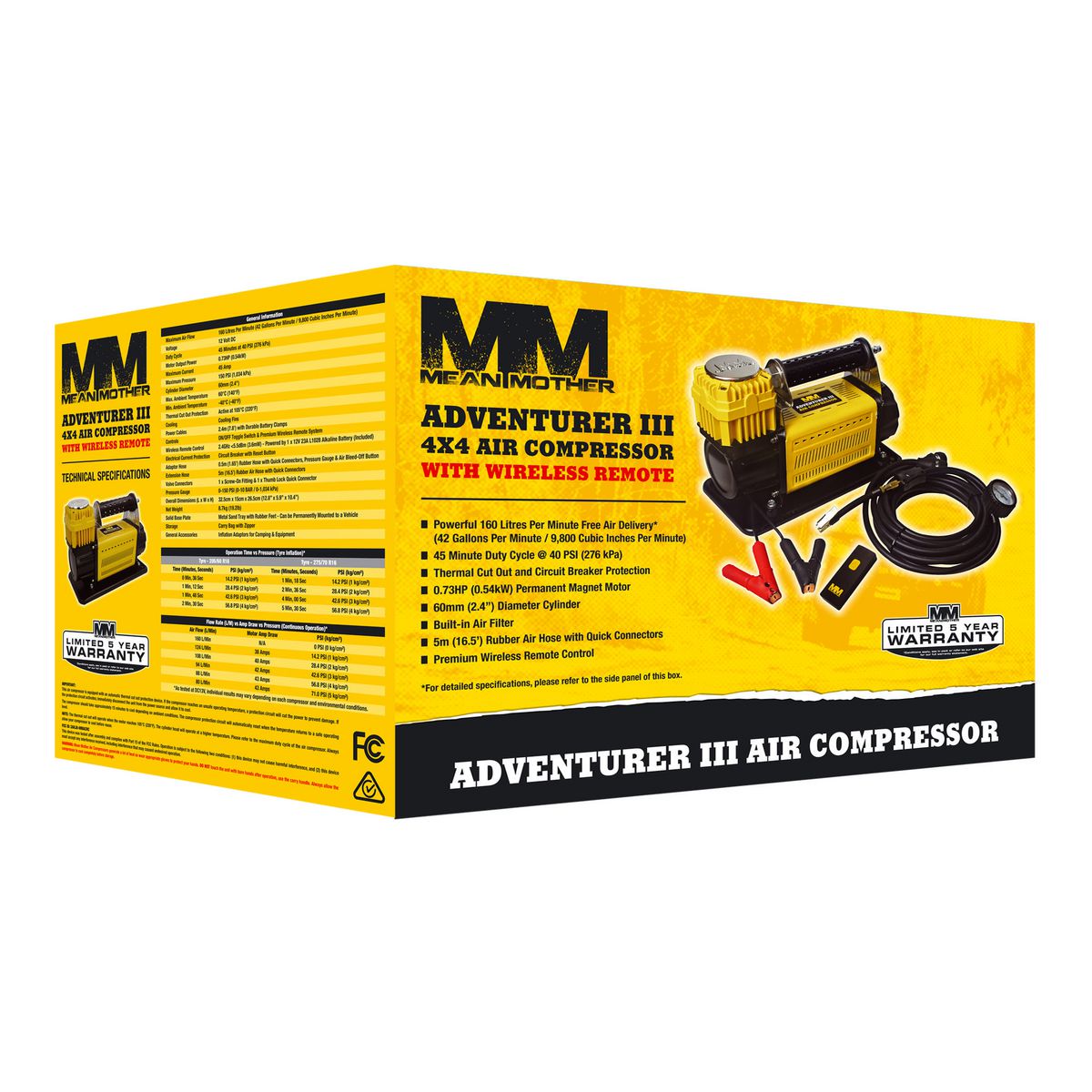 Mean Mother Adventurer 2 160/L Min Air Compressor MMACA3