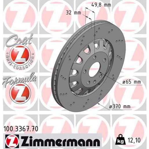Zimmermann Formula Z Brake Rotor Single 370mm Front 100.3367.70