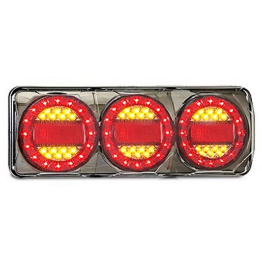 LED Autolamps Stop/Tail/Indicator/Reflector LED Maxilamp Light 3 Lamp Combination 12-24V MAXILAMPC3XRB