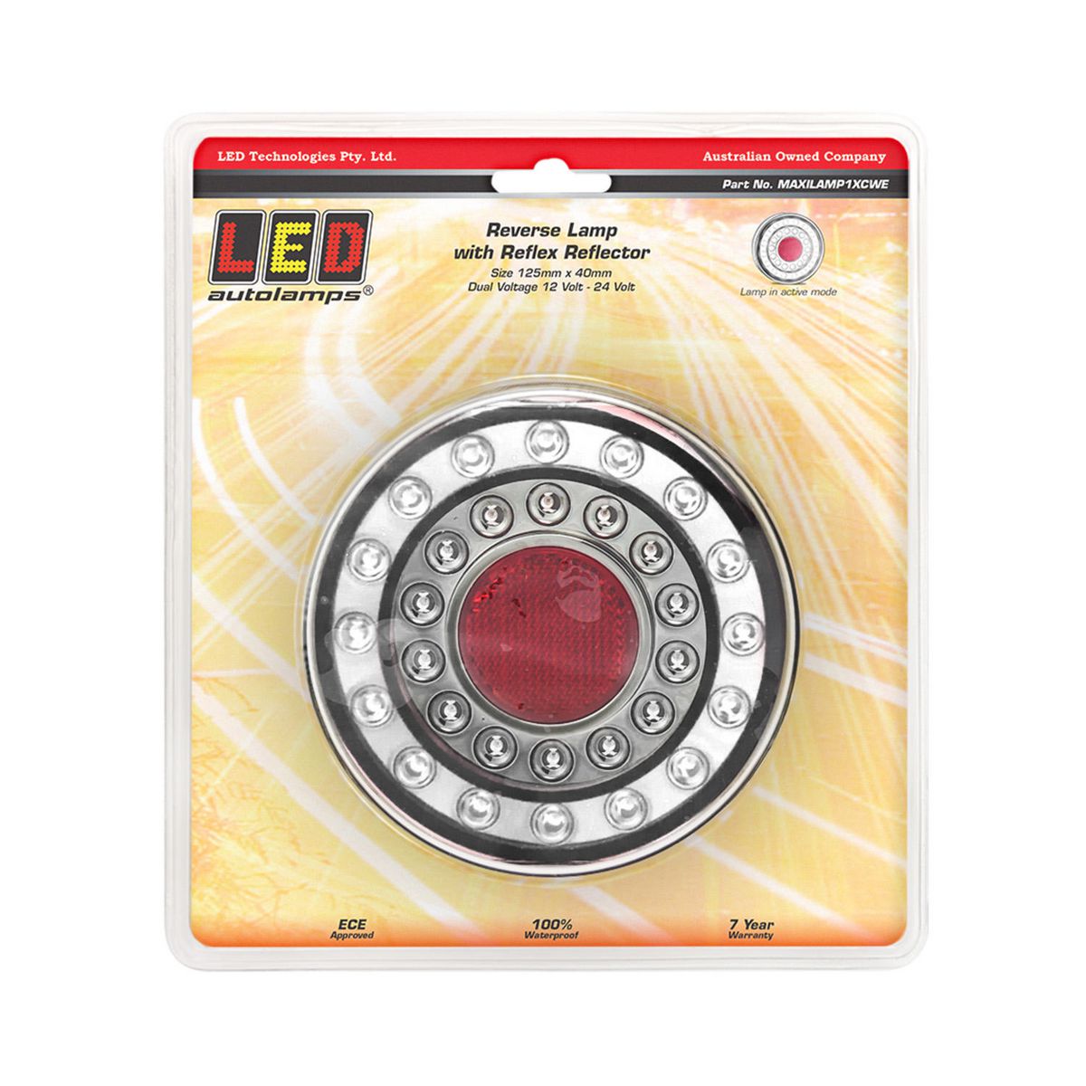 LED Autolamps Reverse/Reflector LED Light 12/24V Bolt Mount MAXILAMP1XCWE