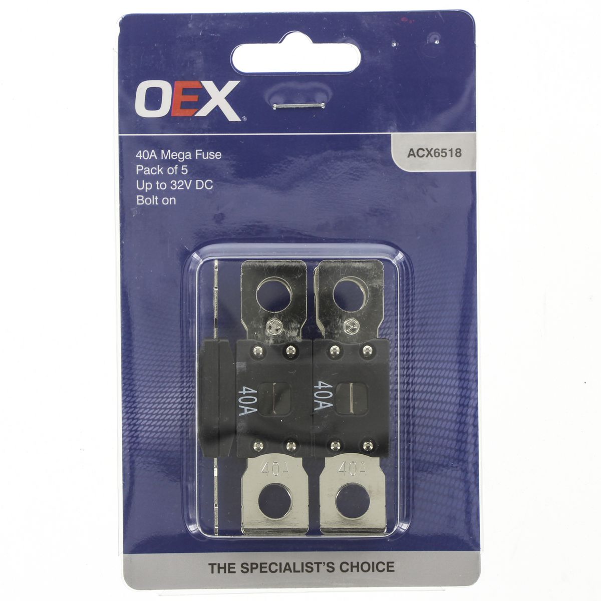 OEX Mega Fuse, 40A Bolt On - Pack Of 5 ACX6518
