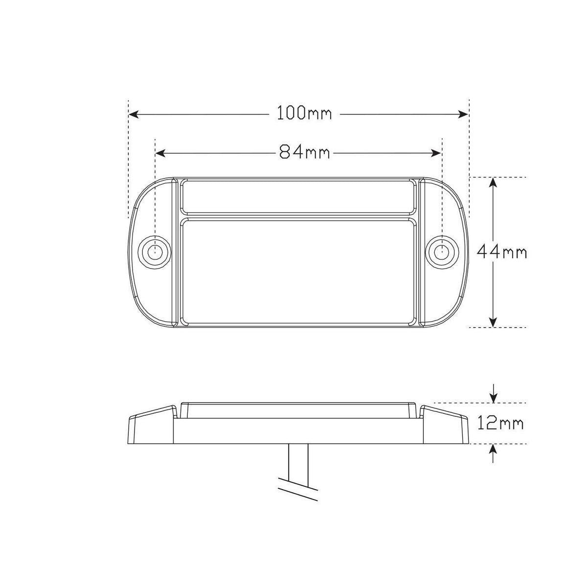 LED Autolamps LED Side Marker With Inbuilt Reflector 12-24V 44AME
