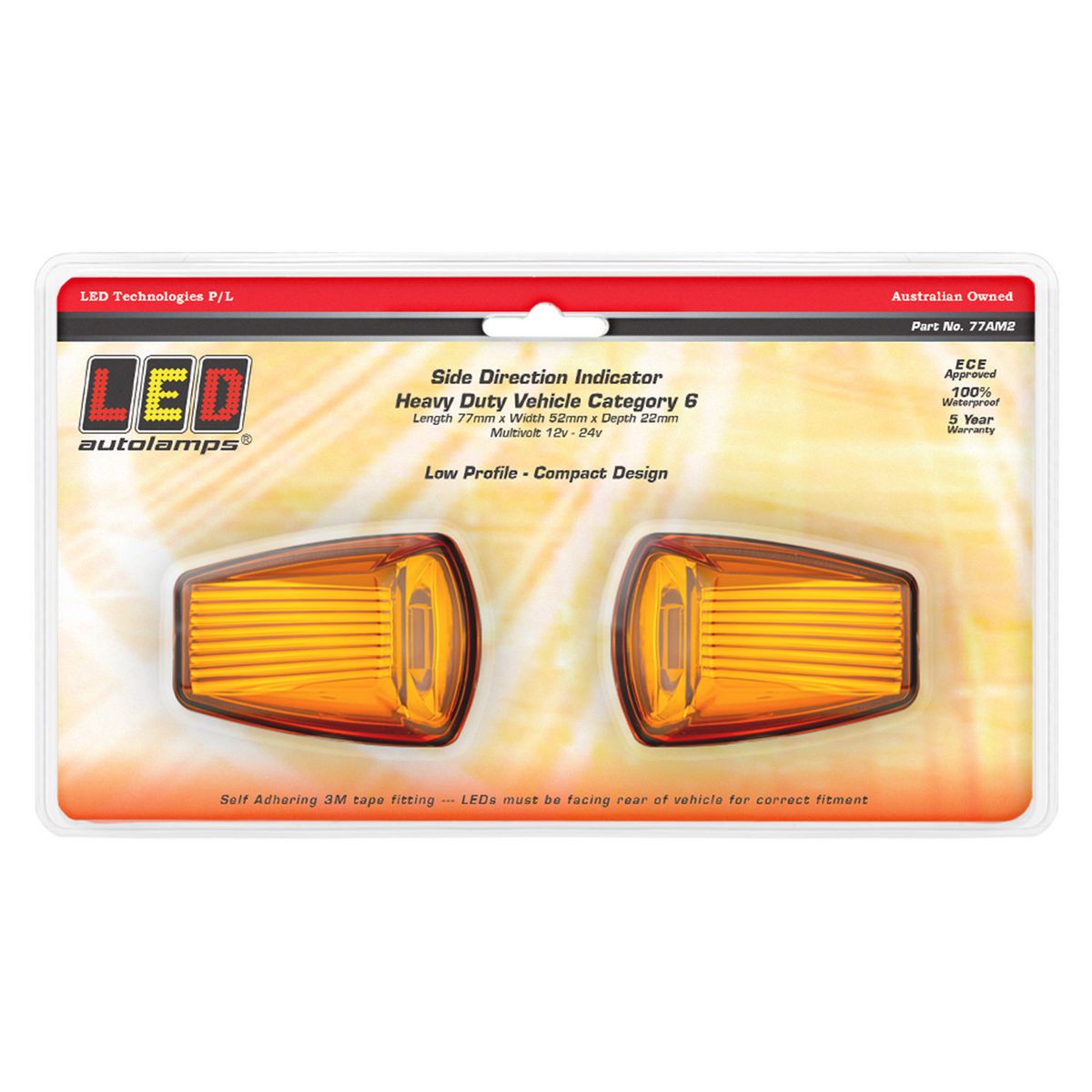 LED Autolamps Side Indicator Amber Cat 6 77AM2
