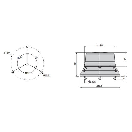 OEX LED Beacon Amber 9-32V Magnetic Mount ACX2372