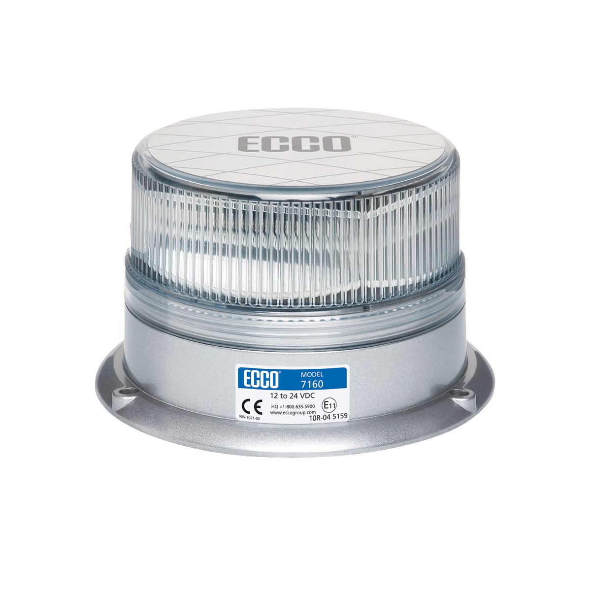 Ecco Led Strobe White Clear Lens 12 Or 24V Permanent Mount 7160CC