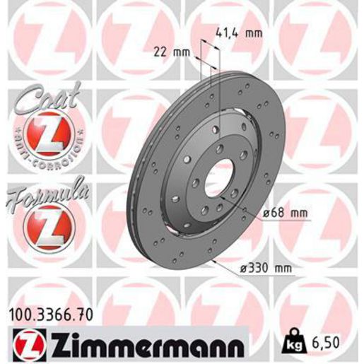 Zimmermann Formula Z Brake Rotor Single 330mm Rear 100.3366.70