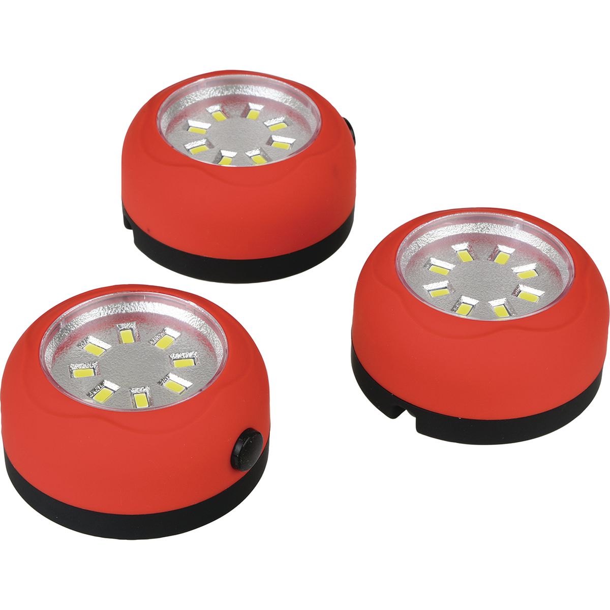 Mechpro Puck Light Set 3pc Red 120 Lumens Each MPPCK3PC