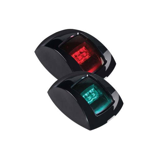 Narva 1 Nautical Mile LED Port & Starboard Lamps with Black Housing and Coloured Lenses 9-33V 99014BL