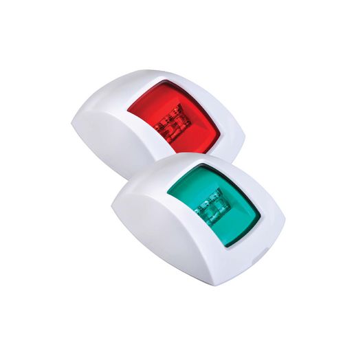 Narva 1 Nautical Mile LED Port & Starboard Lamps with White Housing and Coloured Lenses 9-33V 99010BL