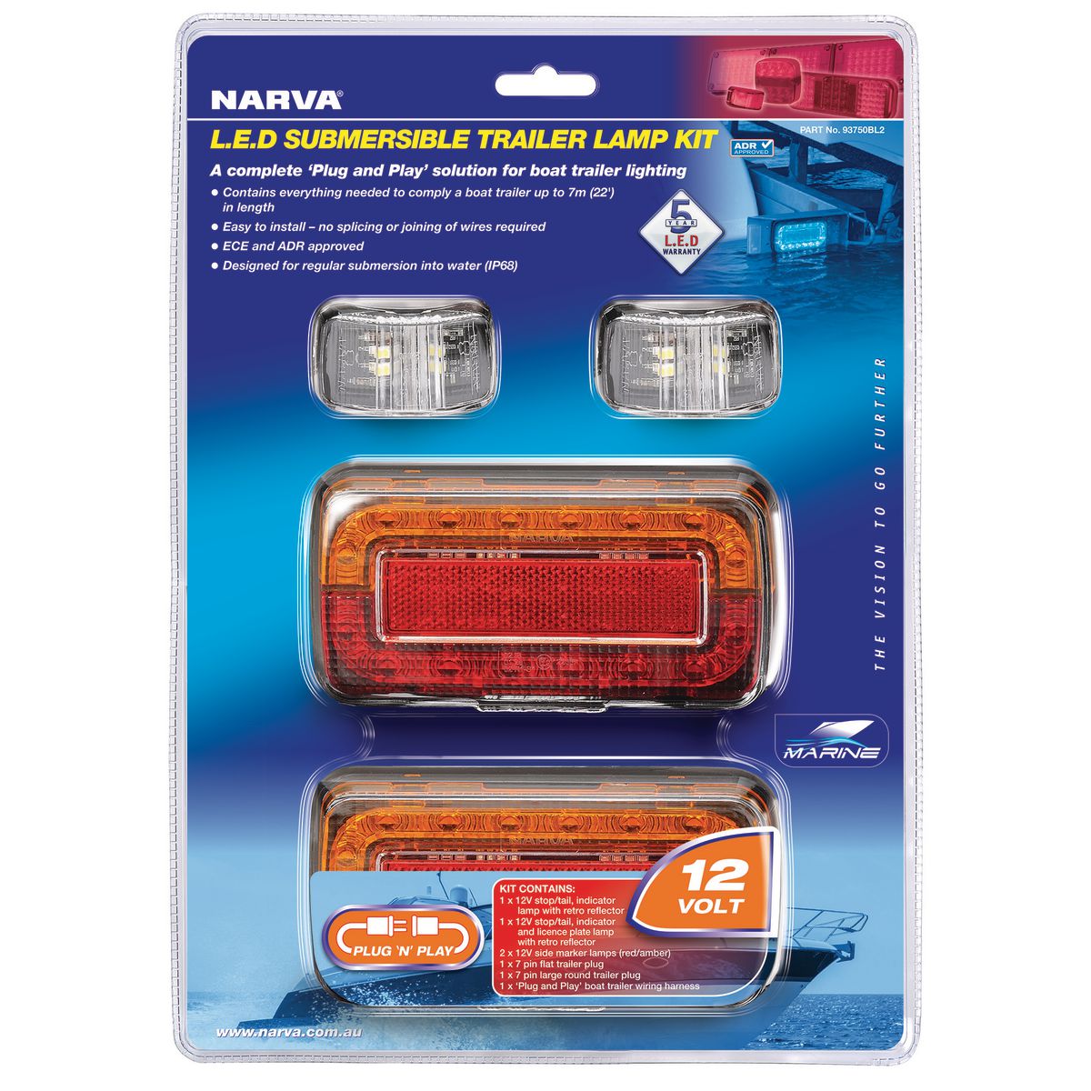 Narva LED Plug and Play Boat Trailer Lamp Kit 12V