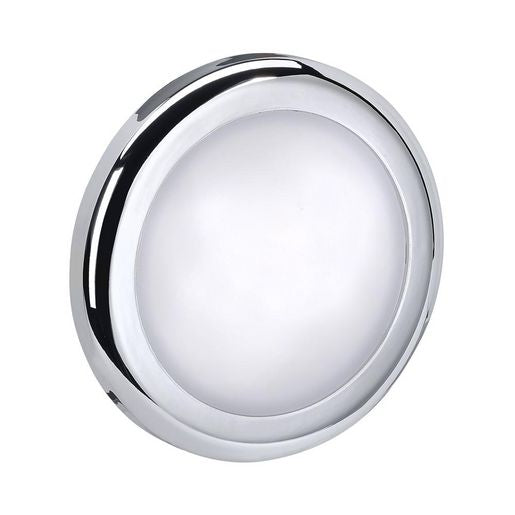 Narva Chrome Interior Lamp Round White 70mm 12V 3W 3200K 87454-12