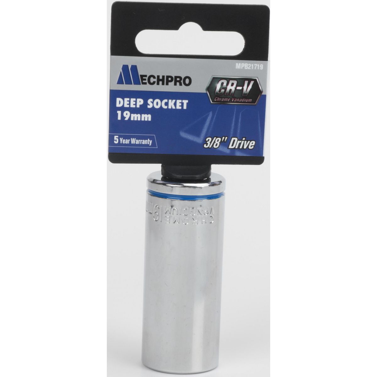 Mechpro Deep Socket 19mm 3/8In Drive Metric
