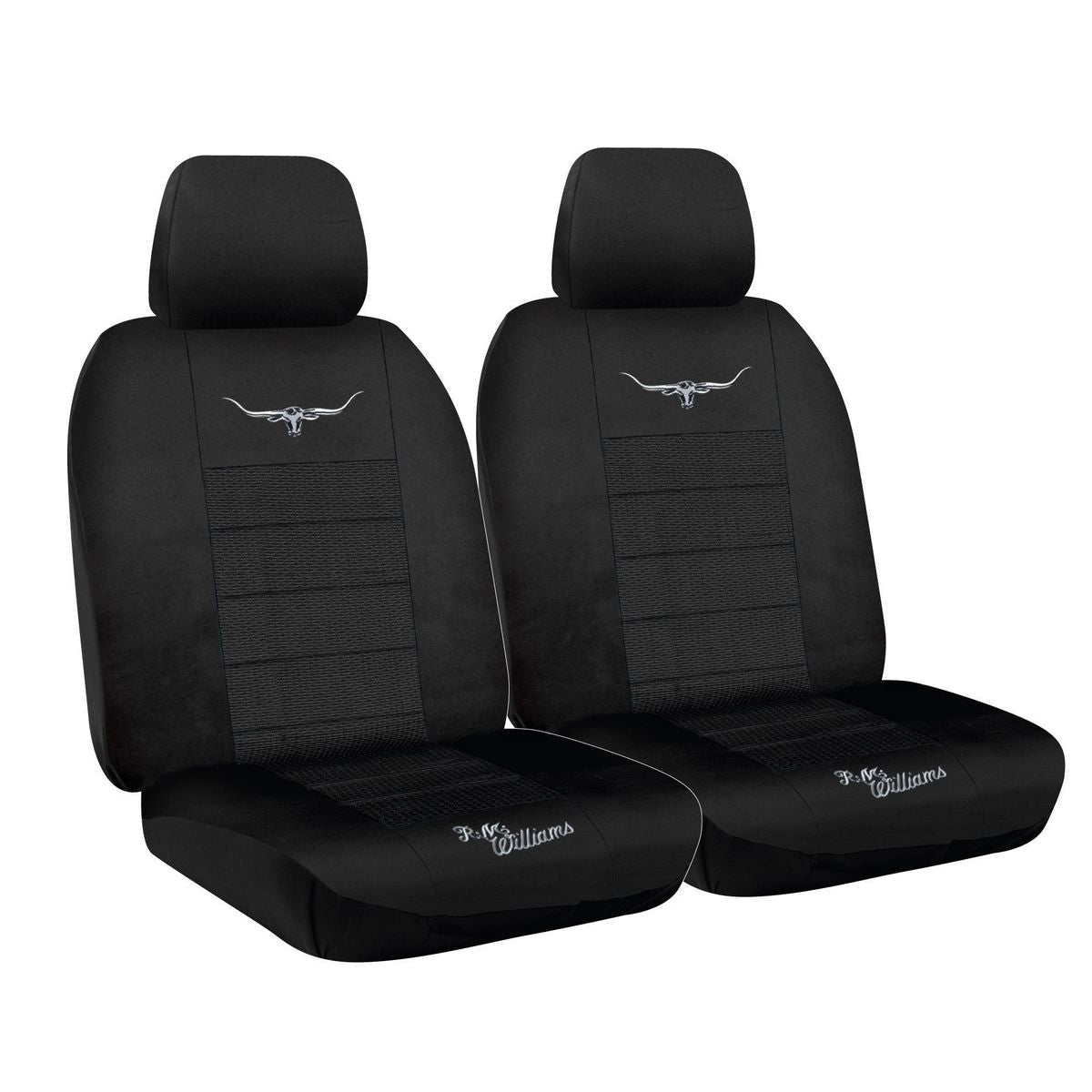 R.M. Williams Seat Cover Set Jacquard Front Black JCRMW3BLK30