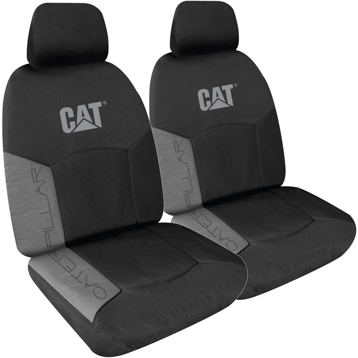 Caterpillar Front Car Seat Covers Canvas Grey Size 30 (Pair) PCCATGRY30
