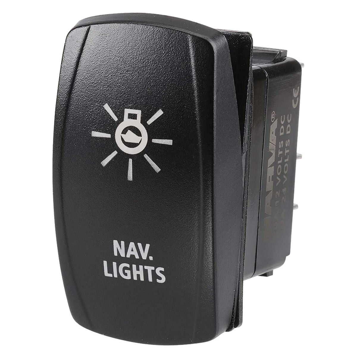 Narva SeaLED Rocker Switch Off/On Spdt 12/24V Blue LED Illuminated Nav Lights Symbol (Contacts Rated 20A @ 12V) 63256BL