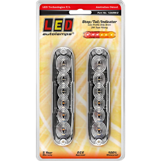 LED Autolamps Stop/Tail/Indicator Light LED 12-24V Low Profile 12ARM-2