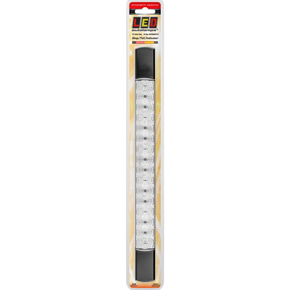 LED Autolamps Stop/Tail/Indicator 16 LED Light Black End Caps 12V 285BAR12