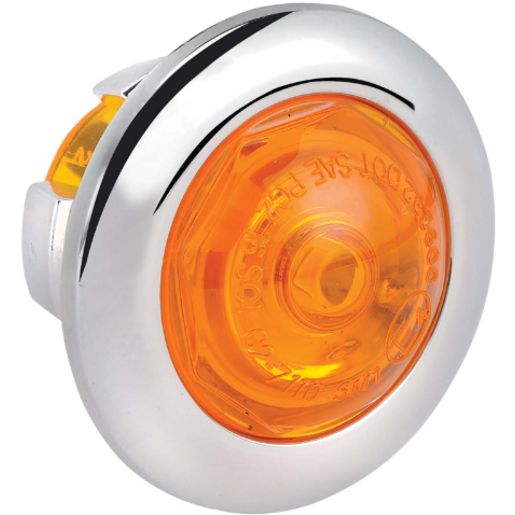 Narva Model 2 LED Side Marker with Chrome Housing Amber 27mm 9-33V 90212BL