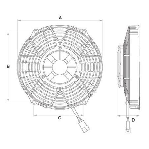 Comex Europe 16" Electric Fan 12V Pusher EFX5535