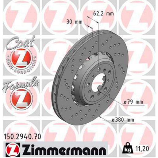 Zimmermann Formula Z Brake Rotor 380mm Front LH 150.2940.70
