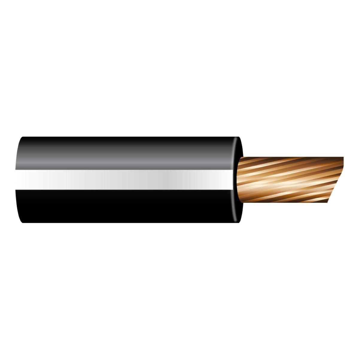 OEX 3mm Single Core Automotive Cable, Black With White Trace - 500M Roll ACX0711/500